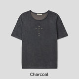 Cross Stud Ribbed Short Sleeve T-shirt