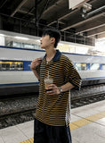Color scheme stripe collar tee