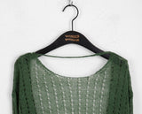 Concle Back Silt Strap Wrap Punching Layered Long Sleeve Knit