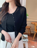 Beton Round Ribbed Basic Cardigan