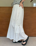 Newty nylon banding string shirring long skirt