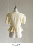 Cloa Heartneck Puff Peplum Jacket Blouse