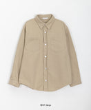 Pure cotton pocket collar shirt jacket