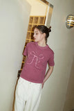 Ribbon Denim Pigment Crop TEE