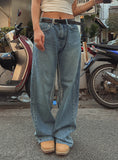 Trackline wide denim pants