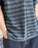 May Pigment Stripe Collar Tee