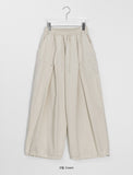 [unisex] Temon banding string rivet cut balloon cotton pants