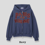 Paris Semi-Crop Hooded Zip-Up