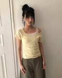 Point One Off-shoulder Short Sleeve T-shirt