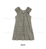 Tifo Shirred Puff Check One Piece
