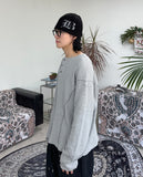 Tove Waffle Henley Neck Long Sleeve