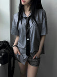 [ MADE / Tie Set ] Silk Stripe Classic Shirt Short Sleeve Version