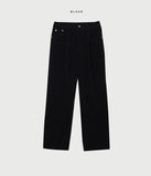 Corduroy Pintuck Semi-Wide Pants