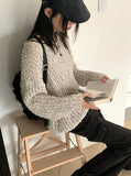 Lupin Blossom Round Long Sleeve Knit
