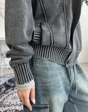 Toen Stone Knit Hood Zip-Up