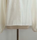 Lime Tencel Half Neck Tie Blouse