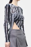 Mondini Velvet See-Through Unbalanced T-shirt