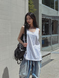 Summer Silk Oversized Fit Layered Sleeveless