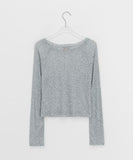 Jekin See-Through Flower Printing Long Sleeve Tee