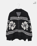 Mulley Nordic Collar Loose Fit Knit Zip-Up
