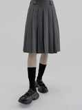 Ozu Pleats Midi Skirt