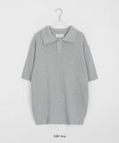 [unisex] Panky Summer Boucle Collar Short Sleeve Knit