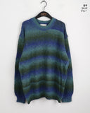 [UNISEX Wool 20] Tums Gradation Stripe Mohair Knit