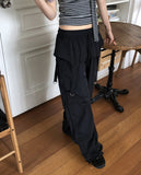 Corrit Keyring Nylon Layered Nylon Two-Way Banding Wide Long Pants