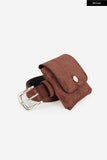 Suede pouch belt