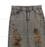 Const Bring Damaged Wide Denim