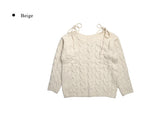 Gift Off-Shoulder Ribbon Cable Knit