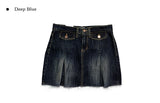 Koku denim pocket pleated skirt