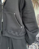 Nesso Rivet Brushed Hood Zip-Up