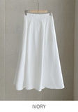 Posh Pin Tuck Flare Banding Long Skirt