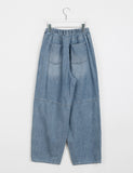 [unisex] Danaru Banding Parachute Wide Denim Pants