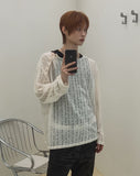 [PLAN MADE/MADE] Slant Snap Damaged Knit