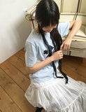 Hariki Stripe Banding Midi Skirt