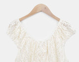 Lumic Flower Lace Off-Shoulder Sleeveless Blouse