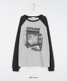 [unisex] Syuno printing color matching raglan over long sleeve tee