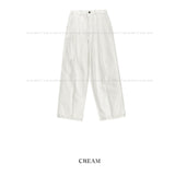 Sunday linen two-tuck wide pants