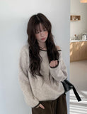 Lekin Color Matching One-Shoulder Knit