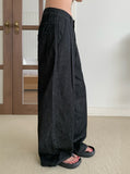 Penny Non-Fade Denim Pintuck Raw Wide Pants