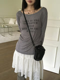 tiptoe loose fit see-through long-sleeved T-shirt