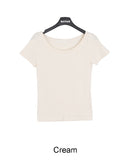 Linen Modal U-Neck Short Sleeve Tee