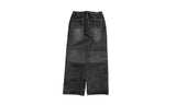 Rising black blue strap wide pants