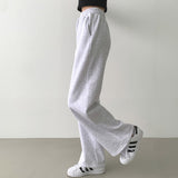 Blanket warm brushed lining long wide training pants