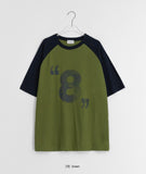 [unisex] Teennob Number Printing Color Matching Over Short Sleeve Tee