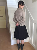 Bazaar Unbalance Cotton Midi Skirt