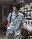 Clean Stripe Two Pocket Short Sleeve Shirt