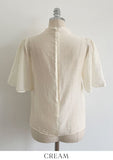 Elvi See-through Layered Half-Neck Blouse